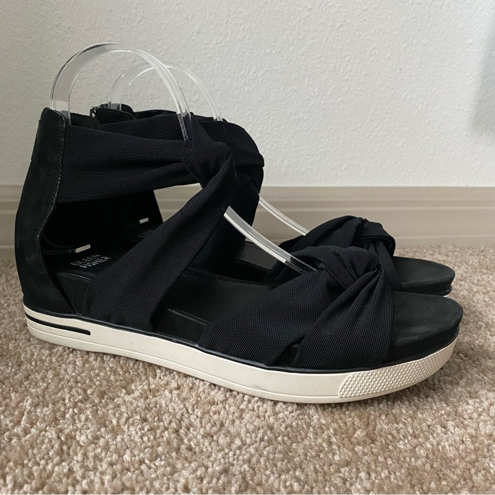 Eileen Fisher | Women's Kash Tumbled Nubuck Leather Sneaker Sandal Size 9.5